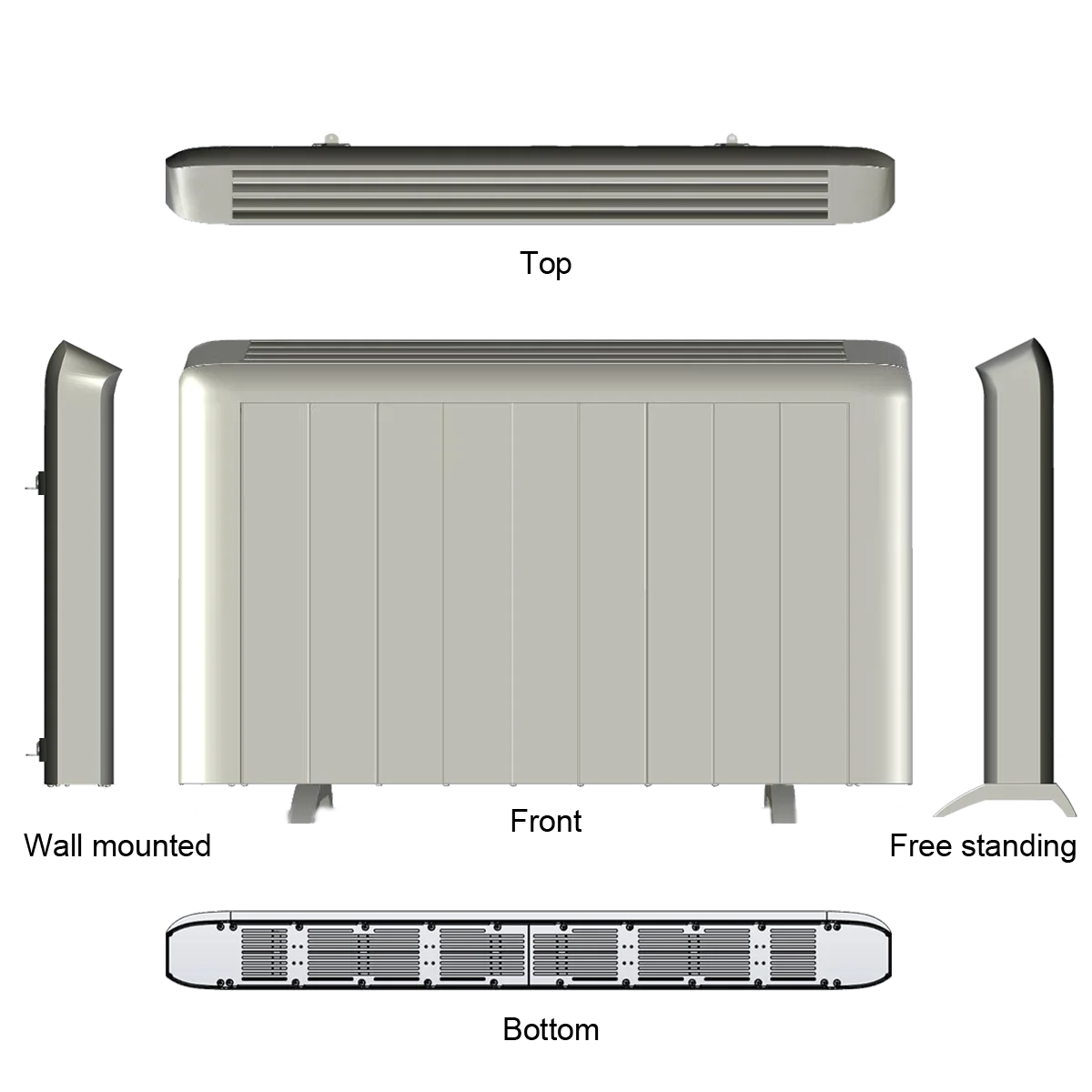 Low cost Energy Efficient Double thermal protector X-shaped aluminum heat element 1500W 7 Pcs aluminum shell room heater