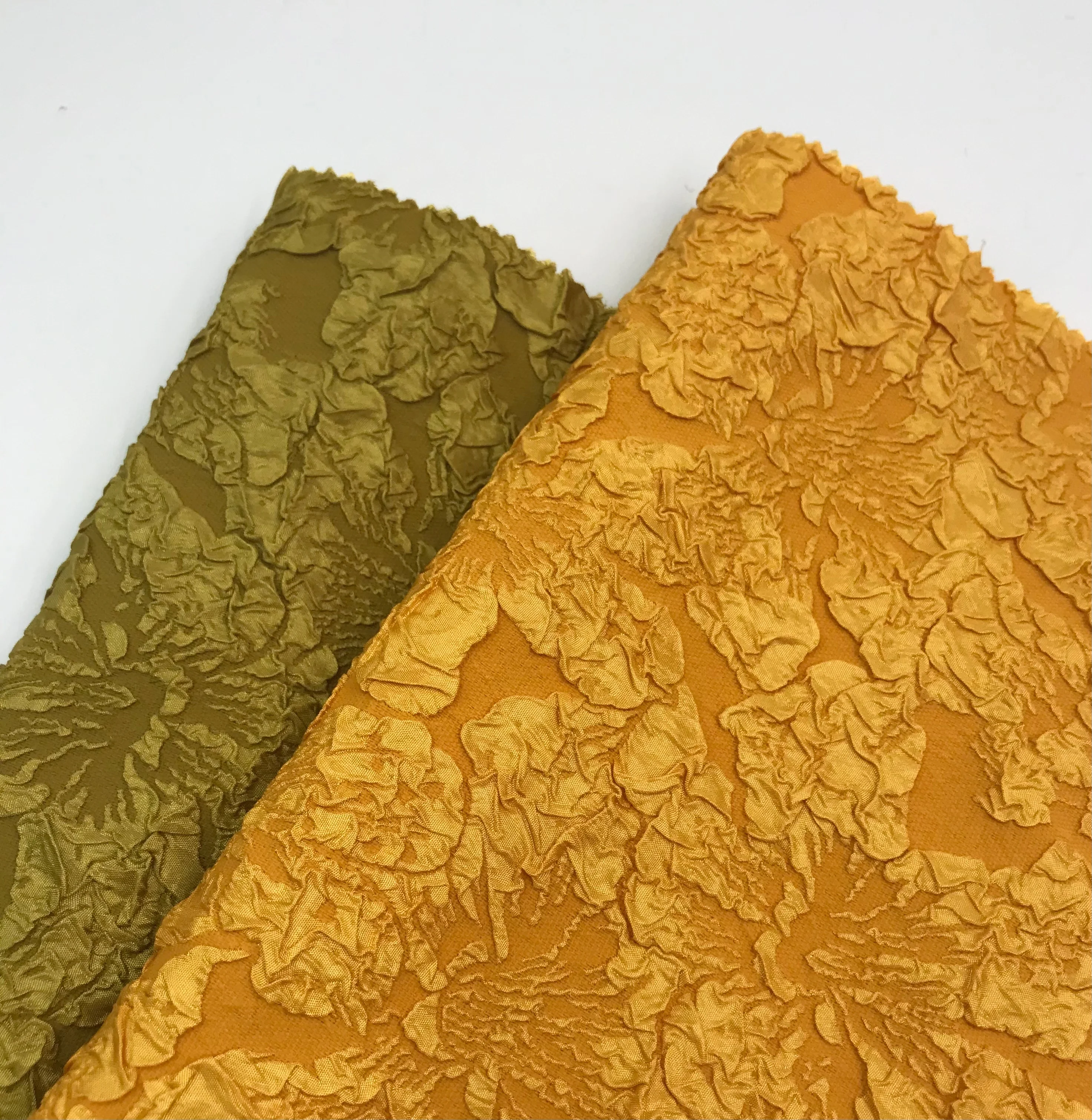 Woven 100%Polyester Dimensional Elastic Jacquard Textile Fabric For Making Women Puff Sleeve Round Neck Dress Garment Clothings