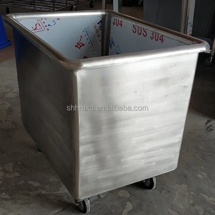 Stainless steel soaking trolley for hospital laundry