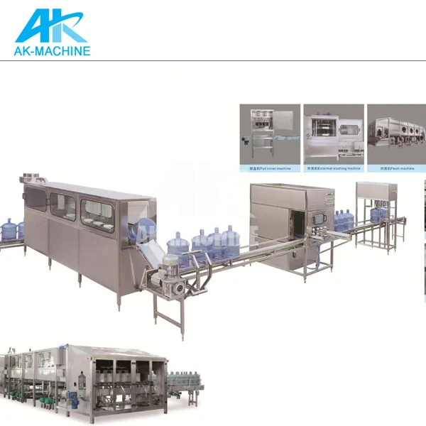 QGF-300 5 Gallon PET PC Bottle Washing Machine  18.9L Mineral Drinking Water Filling Capping Plant Project
