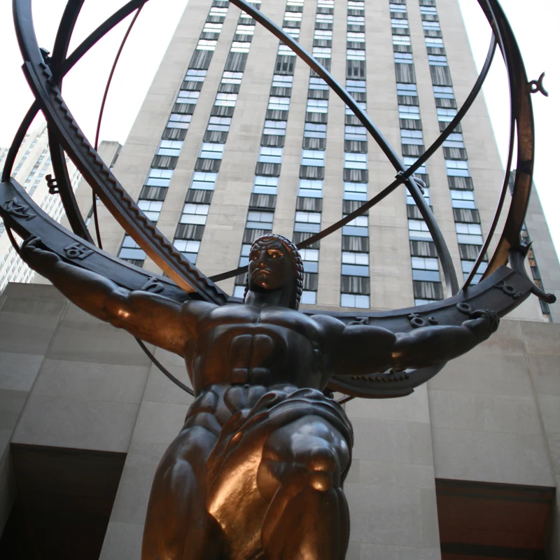 public sculpture  Nude Greek Man Statue Life Size Metal Brass Bronze Atlas Sculpture