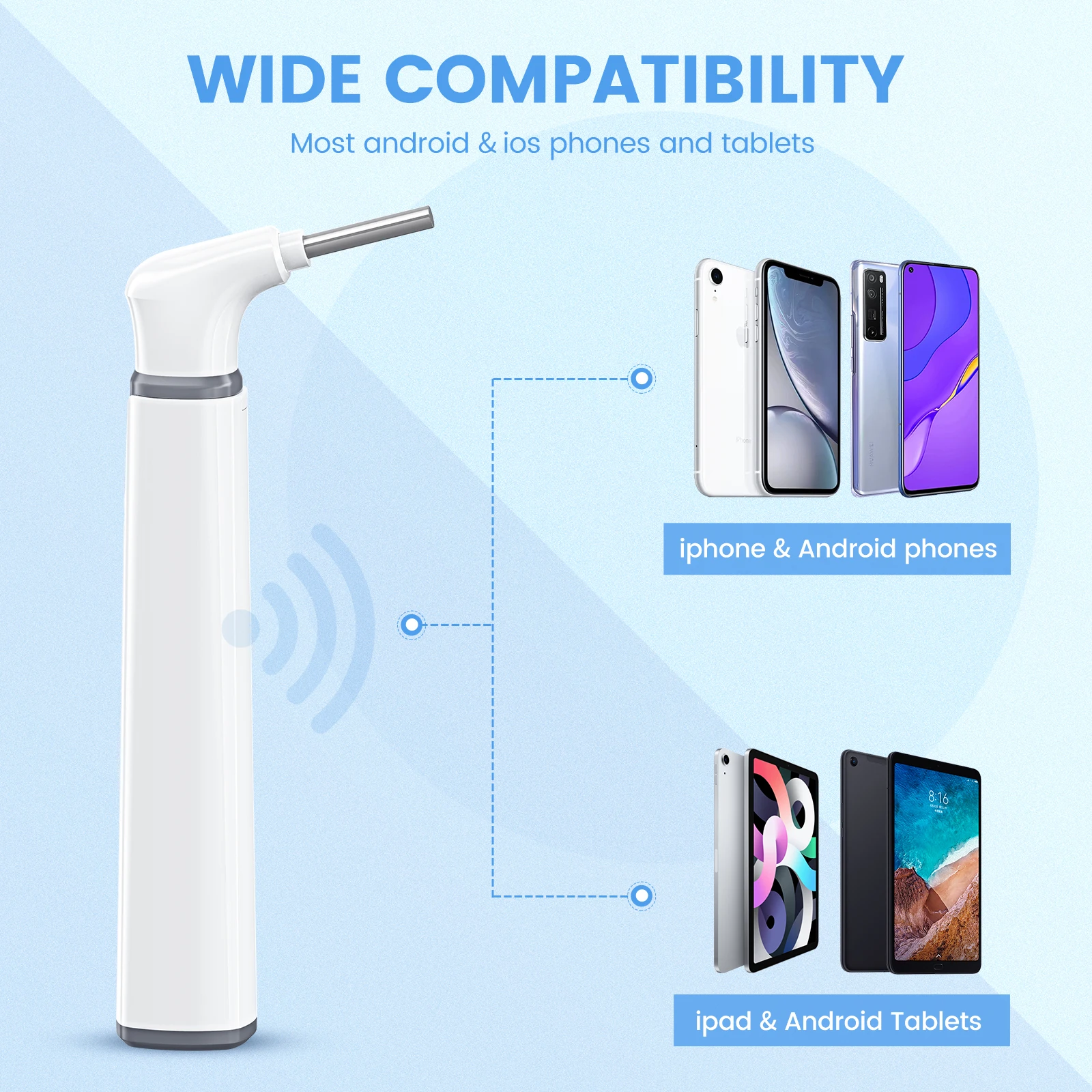 Portable Ear Cleaning Camera Visual Ear Wax Removal Tool 3.9mm Ear Cleaner with Camera WiFi Wireless Digital Otoscope