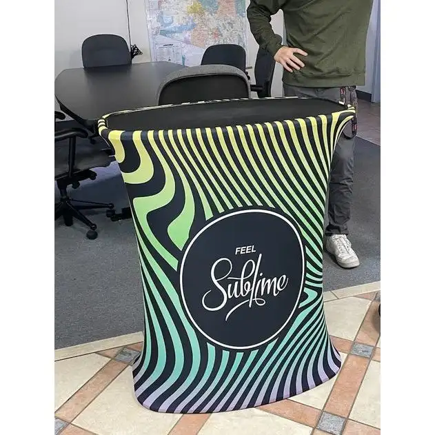 Pop up Advertising Booth Promotion Counter Table Hydraulic Podium Desk With Carry Bag