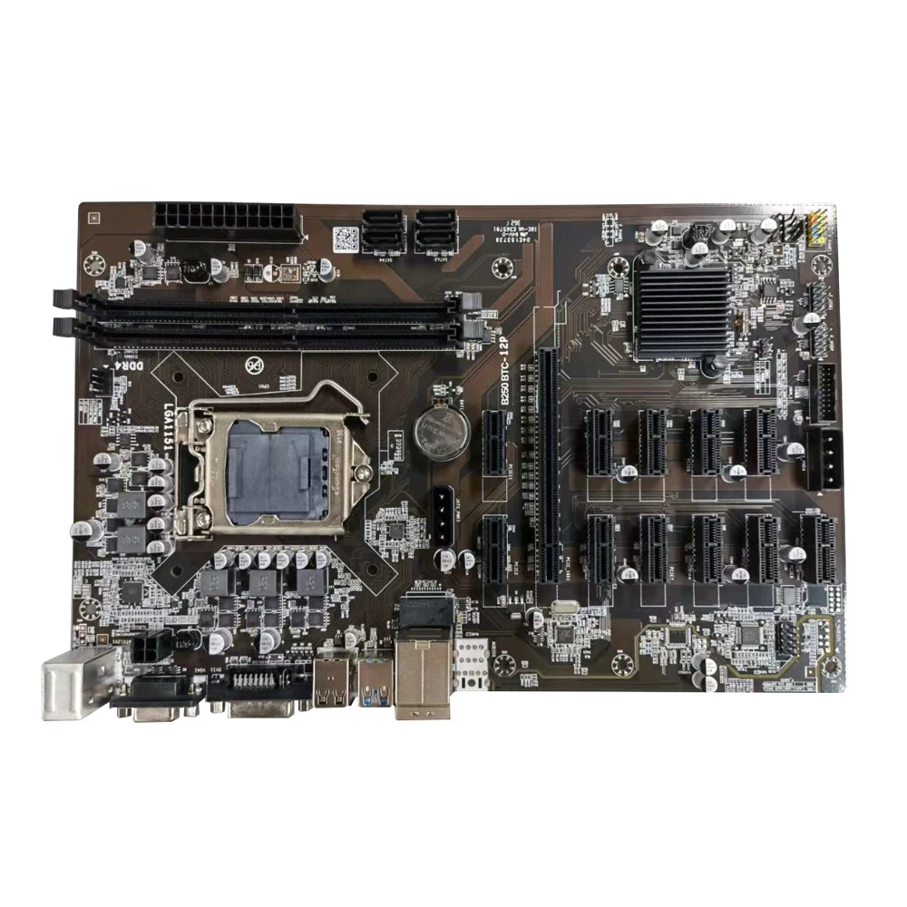 Hot Selling 12 Graphics Cards 12 GPU motherboard B250BTC-12P with Intel B250 Chipset