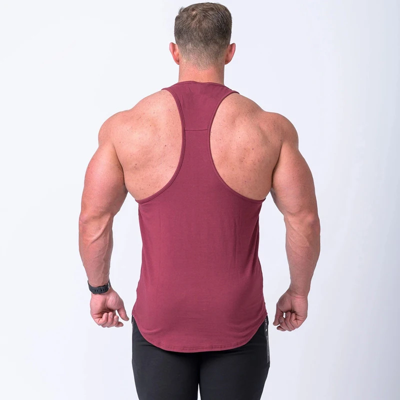 OEM custom mens tank top gym loose fit muscle cut stringer tank tops wholesale