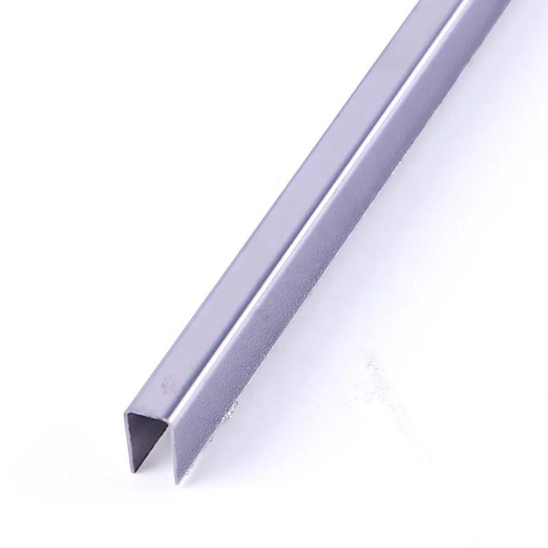 High-end metal building material free sample U shape wall tile and floor transition strip marble stainless steel trim profile