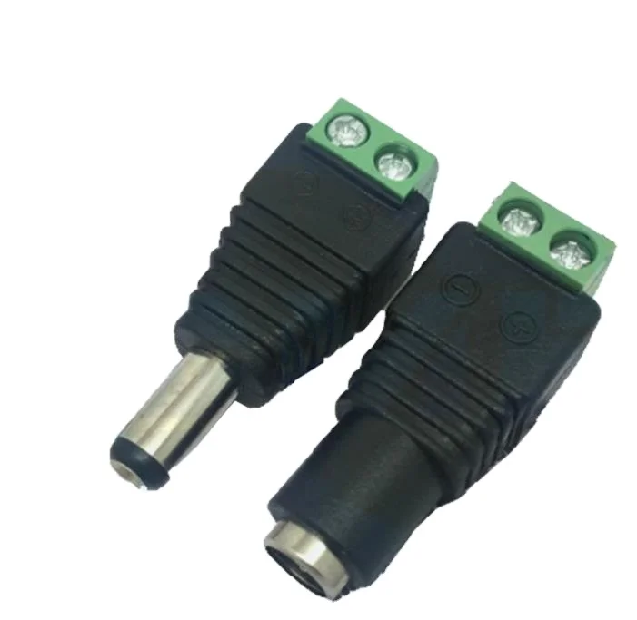 DC power plug to 2pin screw terminal adapter 2.5mm x 5.5mm Male Female