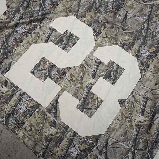 Custom Camo Jersey T-Shirt Oversized Screen Print Mens Cotton Double Layer Waffle Thermal Long Sleeves T Shirts Men