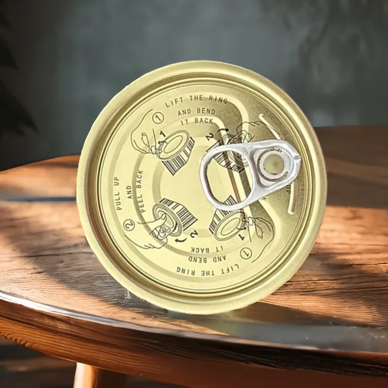 TFS Tin Lid 401# EOE Full Aperture - Round  Lacquer Printed easy open can lid  for empty cans