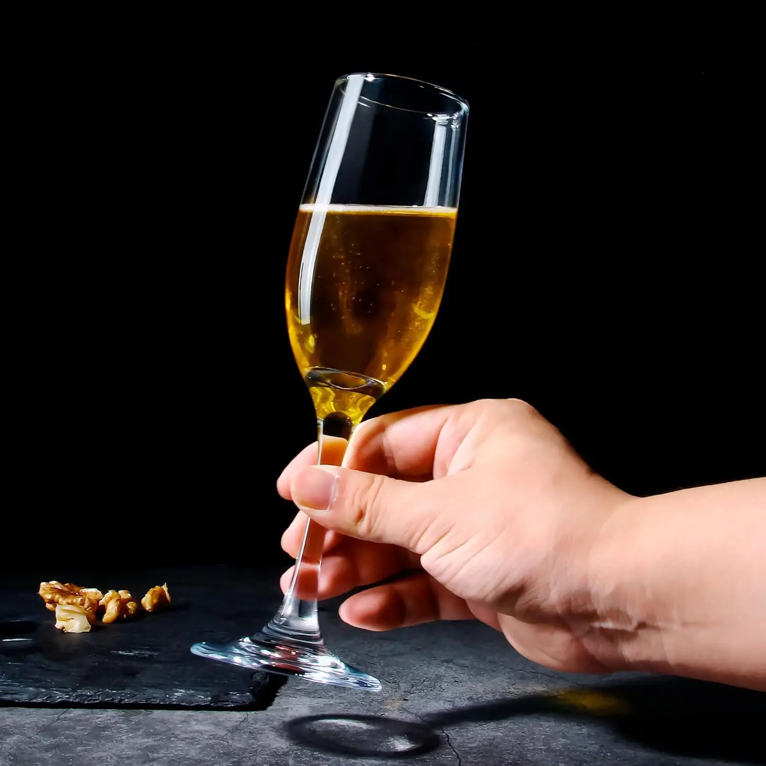 Custom personalized logo Elegant Stemmed Champagne Coupes 6oz Clear champagne flutes glass for Birthday,Parties,Wedding