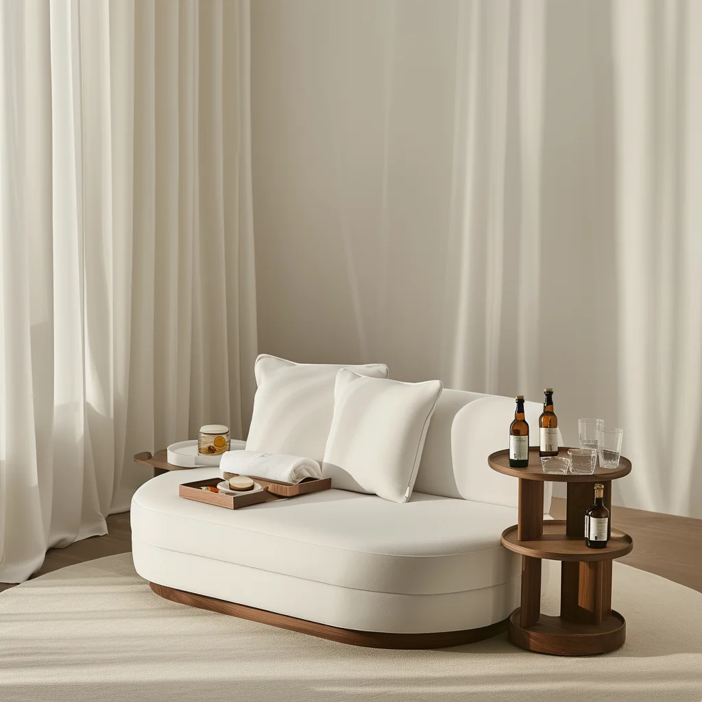 Nordic Modern Luxury White Sofa Set Boucle Fabric Living Room Furniture