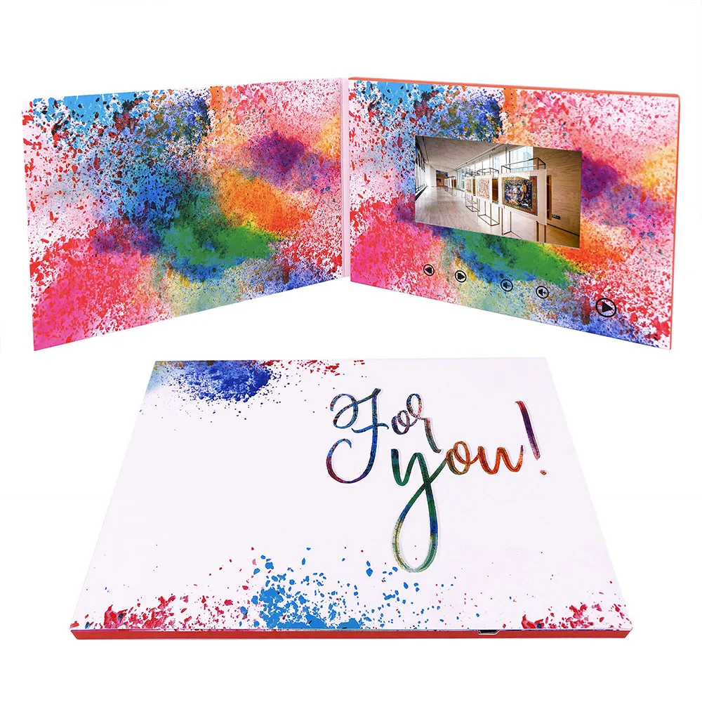 Handmade 4.3 Inch Lcd Video Brochure Card Display Wedding Invitation Video Brochure