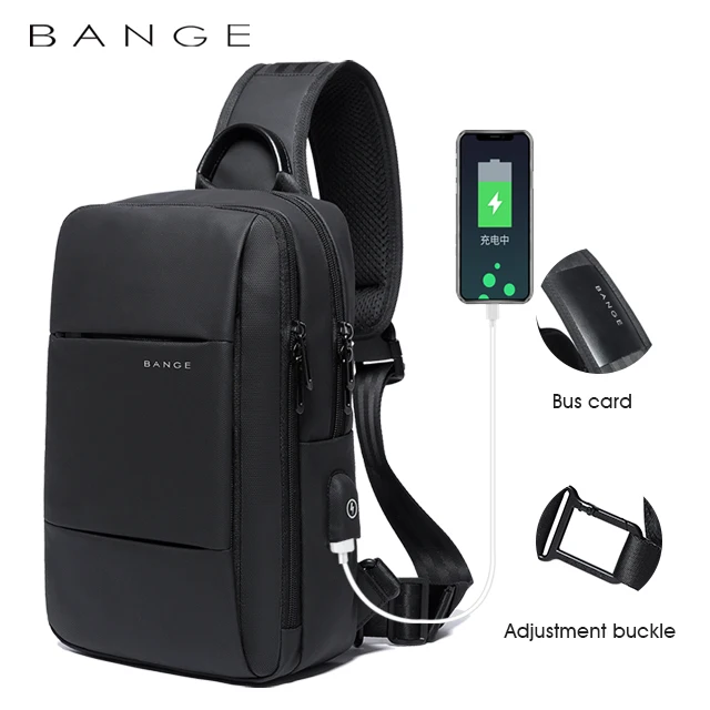 2020 factory new wholesale boy chest cheap black polyester men sling chest bags crossbody shoulder mini small mens sling bag