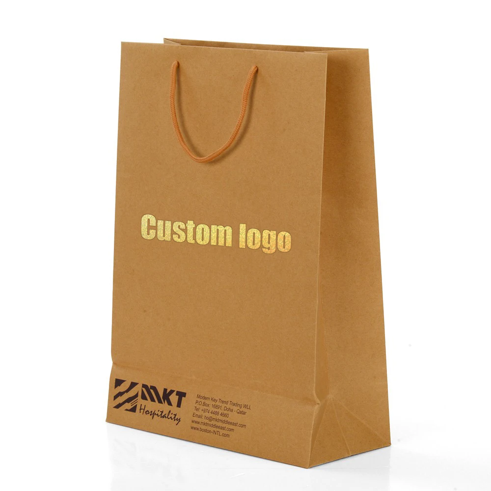 Wholesale recycled custom coffee socks takeaway restaurant flat wax lined brown sacs papier kraft paper bag with handle