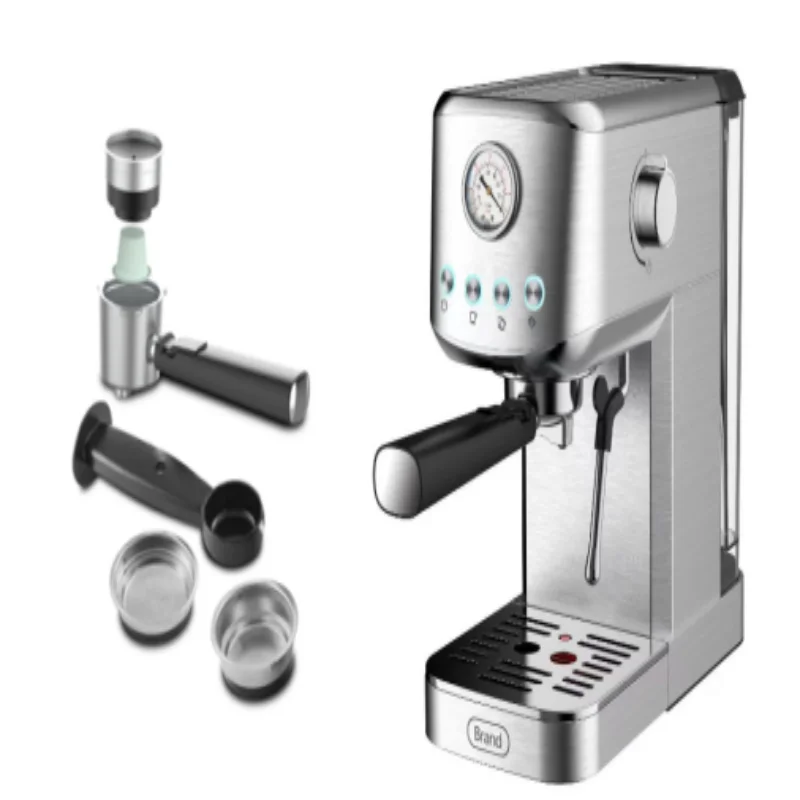 Household Office Espresso 1350W 20Bar Powerful Stainless Steel 1.2L Water Tank with Frothing Function Electric Coffee Maker