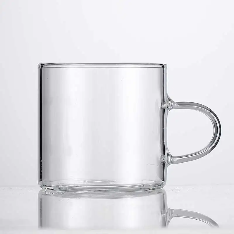 Glassware Supplier Unique Fancy Glass Mugs 130ml Customized LOGO Clear Borosilicate Glass Coffee Tea Cups