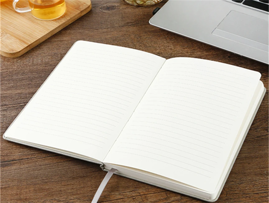 Business Stationery Note Book 500 Pages a3 a4 a5 Optional Full Color Cow Leather Cover Bookbinding with Silk Ribbons  Bookmarks