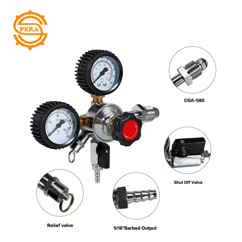 N2 nitrogen cylinder tank gas pressure reg ator release valve reducer