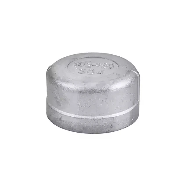 304 Stainless Steel Female Pipe Caps Threaded Pipe Fitting Round Caps For Fire Plumbing