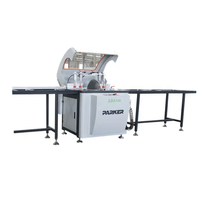 Single head cutting saw for aluminum and PVC window making