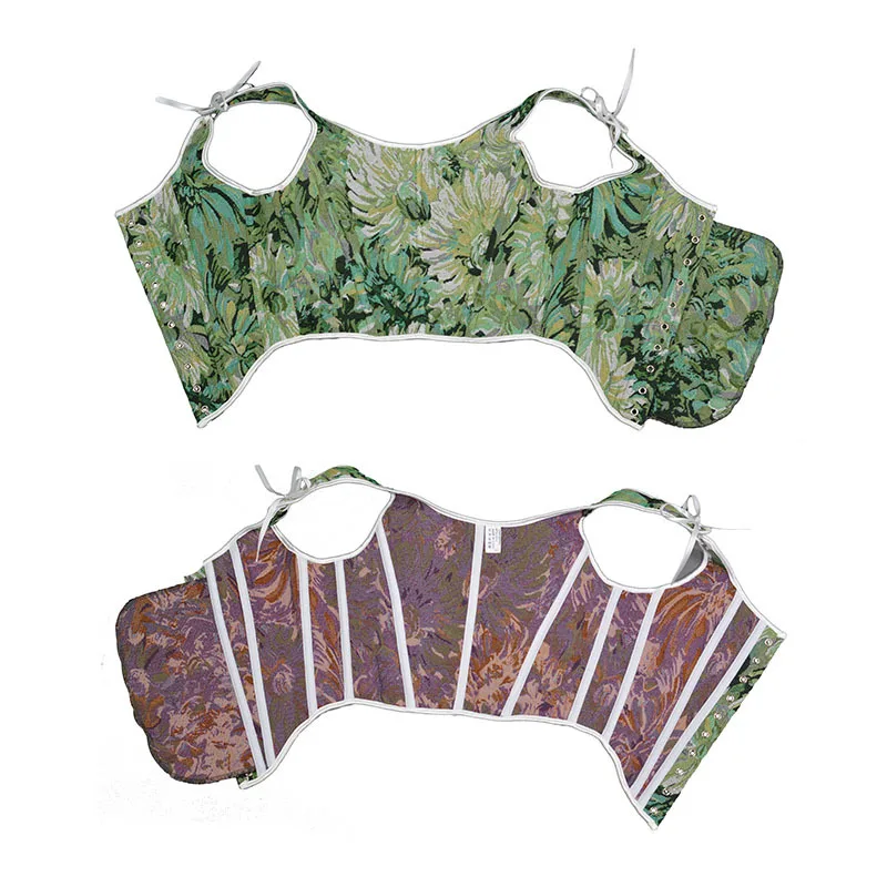 New Sweet French Style Plastic Bones Corset Vest Outwear Vintage Lace-up Overbust Corset Crop Top Clothing