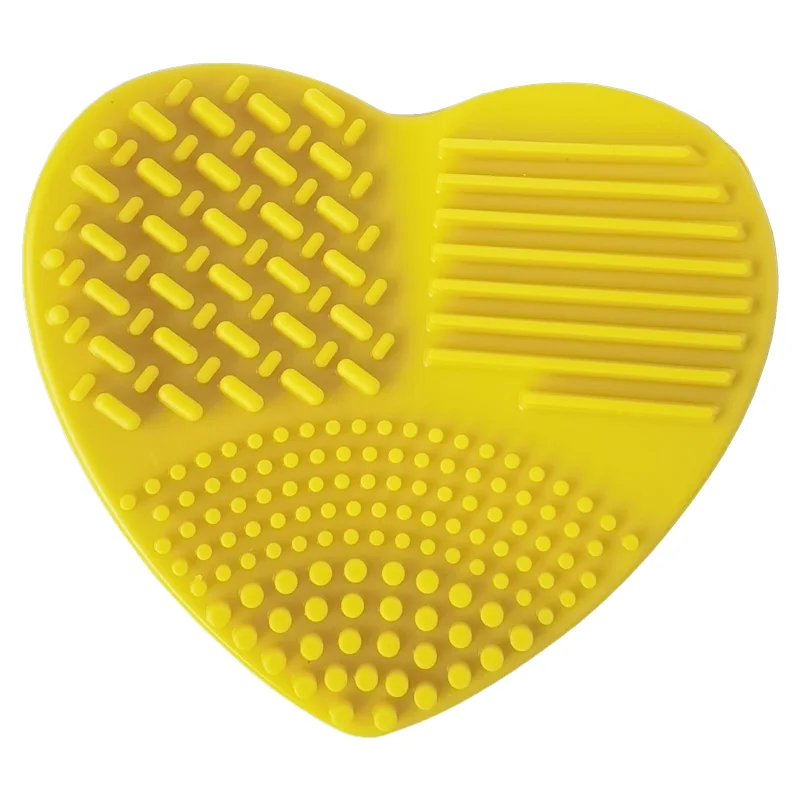 Silicone Heart Shape Multi Texture Surface Cosmetic Makeup Brush Cleaner Pad Mat Cleaning Washing Scrubber Tools