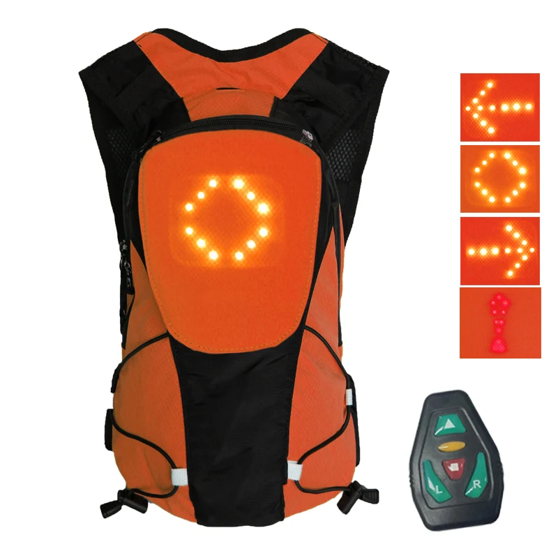 China Hot Product Waterproof Reflective Bag Turn Signal Led Backpack for night cycling safety