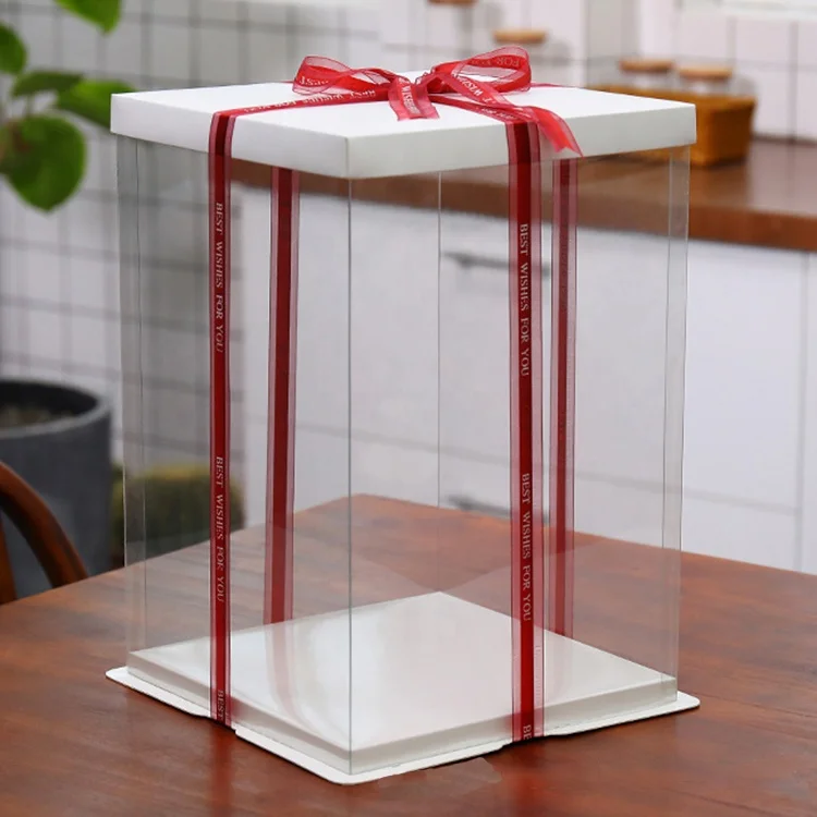 Fashion Birthday Wedding Party Luxury Gift Box Bakery Dessert Transparent Mini Cake Boxes