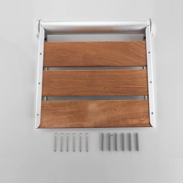 Folding Shower Bench Back Rest Seat Wall Mounted Shower Seat