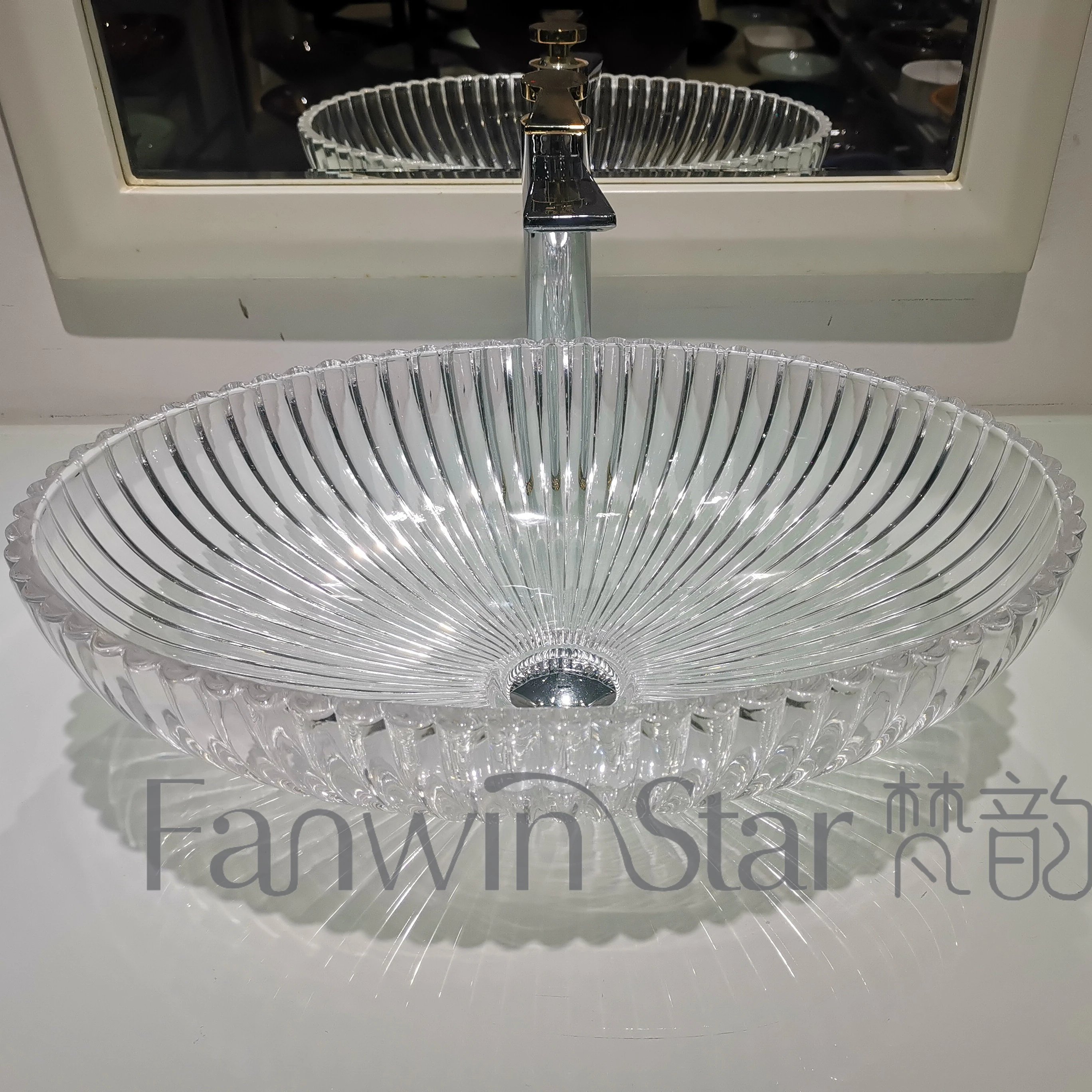 Fanwin cUPC  Crystal wash basin transparent glass  Italian Design glass sinks
