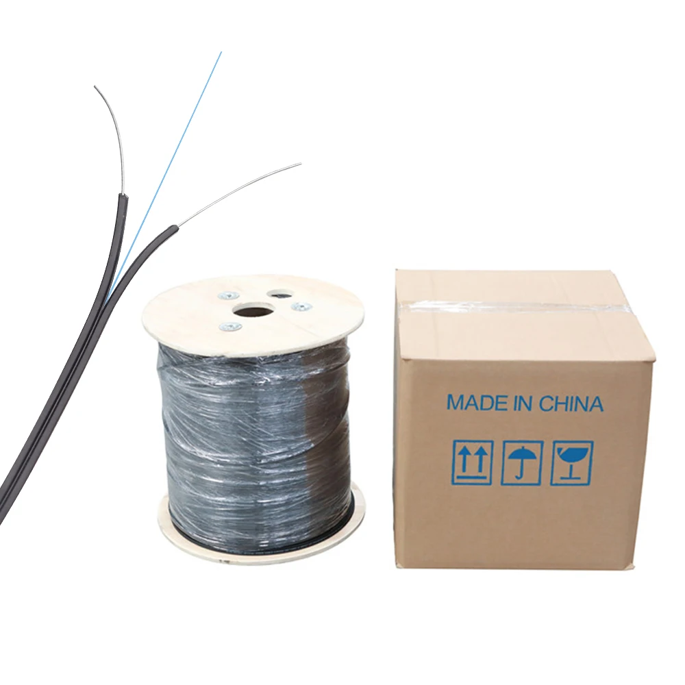  Fiber Optic 1 Core 1km 2km 3km Plywood Drum Ftth Drop Cable Single Mode