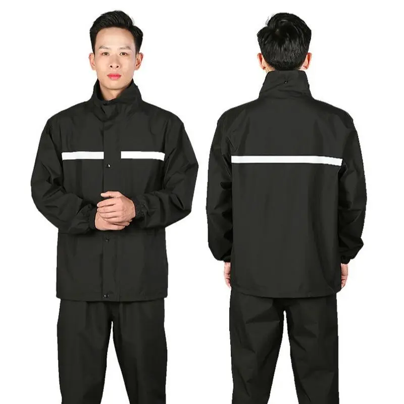 Two Piece Set of Adult Raincoat Pants and Jacket with Good Breathability High Quality