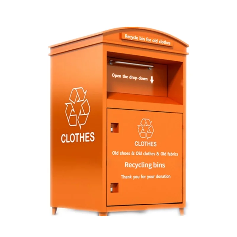 outdoor galvanized steel shoes clothes donation drop bin church charity clothes donation box metal used clothing recycling bins