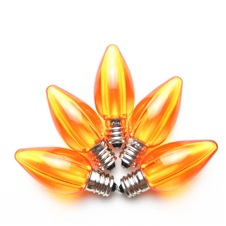 Commercial Grade Christmas Outdoor Decorations Warm White C7 LED Light Bulb Smooth Opaque