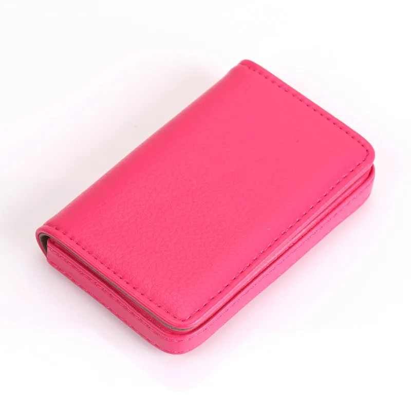 Custom PU Leather Card Holder for Men Business ID Card Holder Supplier with Magnetic Buckle