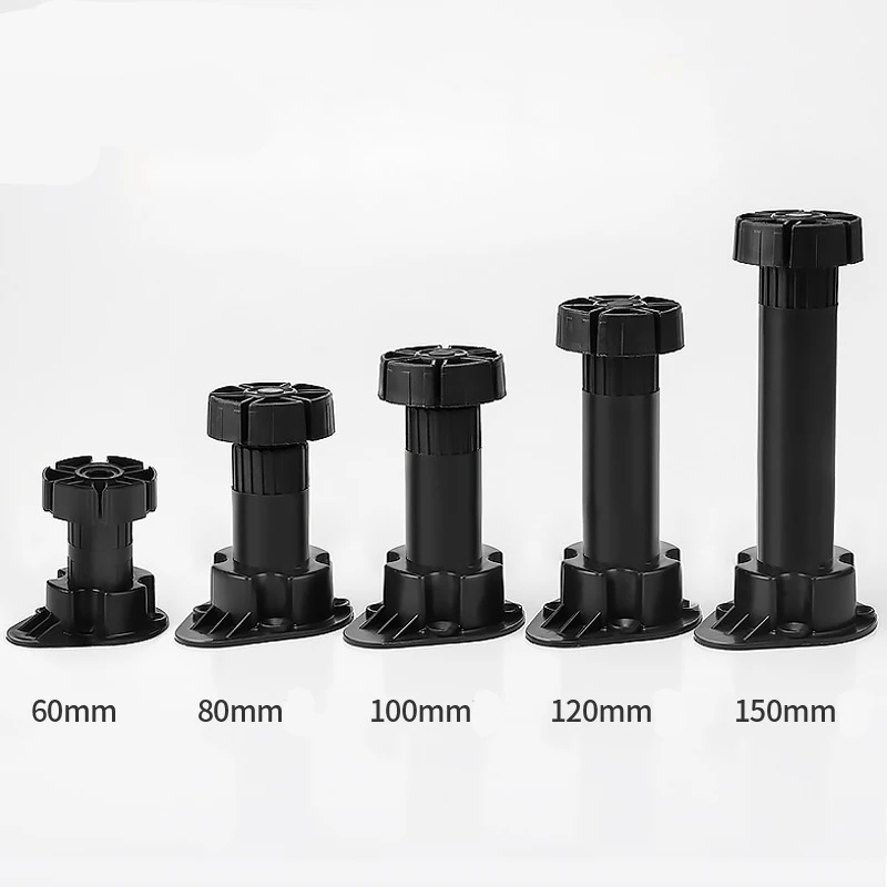 Ebest Furniture Legs Height Adjustable Cabinet Feet Floor Leveling Leg 80/120/150mm for Cupboard DIY Kitchen Heighten Foot