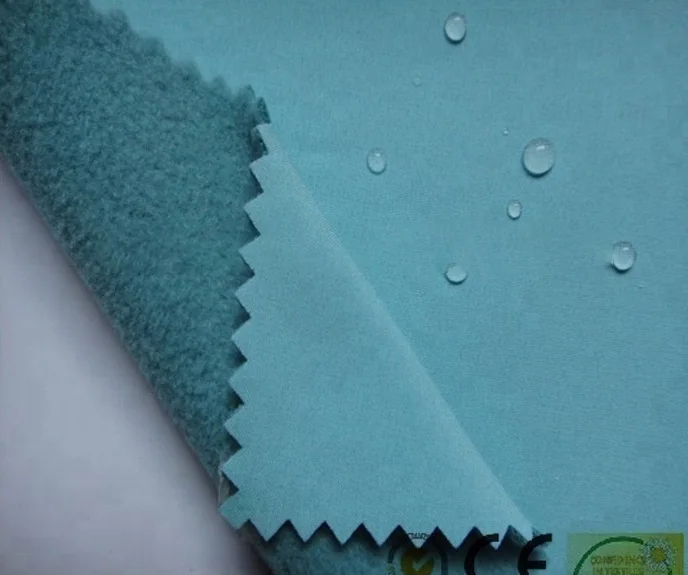 New collection waterproof softshell 3 layer breathable laminated fleece fabric