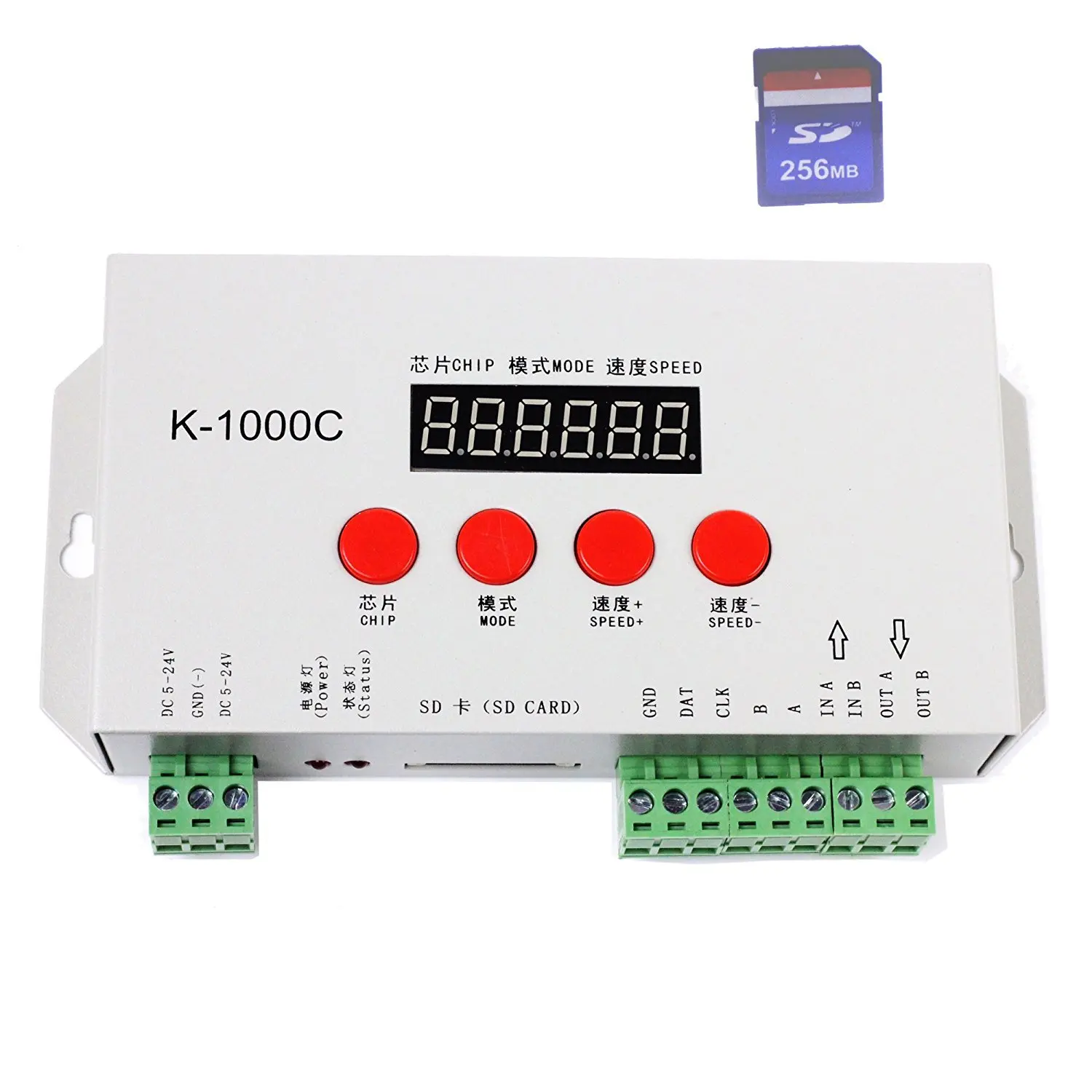 K-1000C 2020/2014 LED Pixel Controller Original ws2812 SPI 2048 Programmable DMX DMX512 ws2811 SD Card Pixel LED Controller