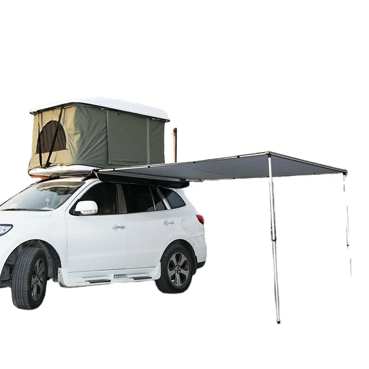 Summer Car Camping Sun Shade 4x4 Flat Shelter with Roof Placement 5m Oxford Polyester Car Side Awning Tent 2 Person 4WD Vehicles