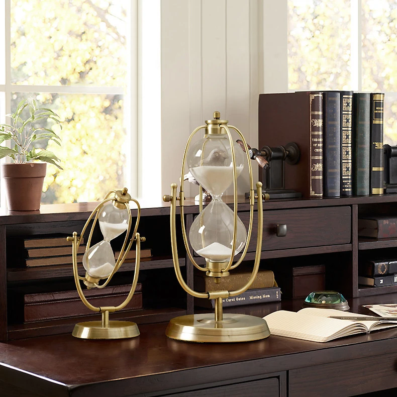 Brass Unique Wholesale Decorative Glass Big Souvenir Antique Souvenir Custom Hourglass Sand Timer