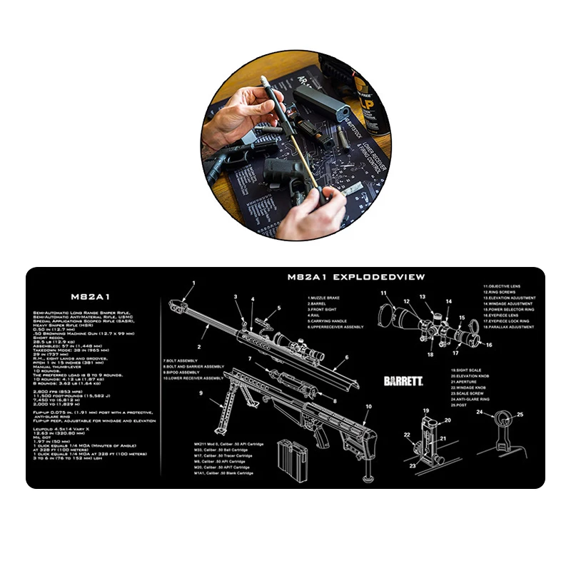 Cheap Factory Price Pistol Mouse Pad Ar15 Cleaning Baking For Kitchen Gun Mat