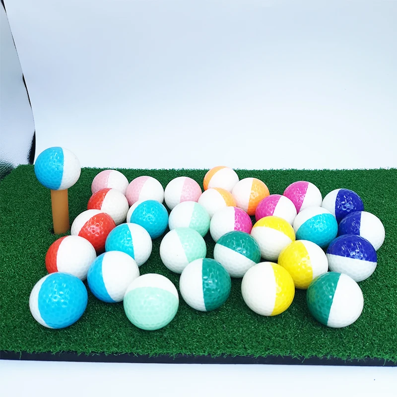 New golf color long distance game two layer ball indoor and outdoor practice course game putt-putt ball