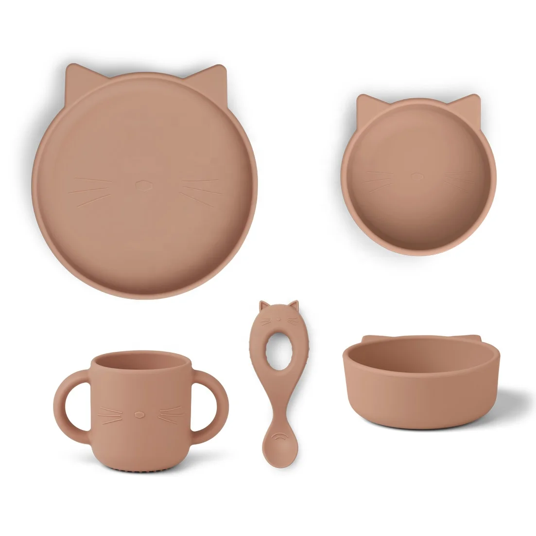 2021 New Hot Sale Dark Rose Vivi Silicone Dinner Set, Silicone Cook Set