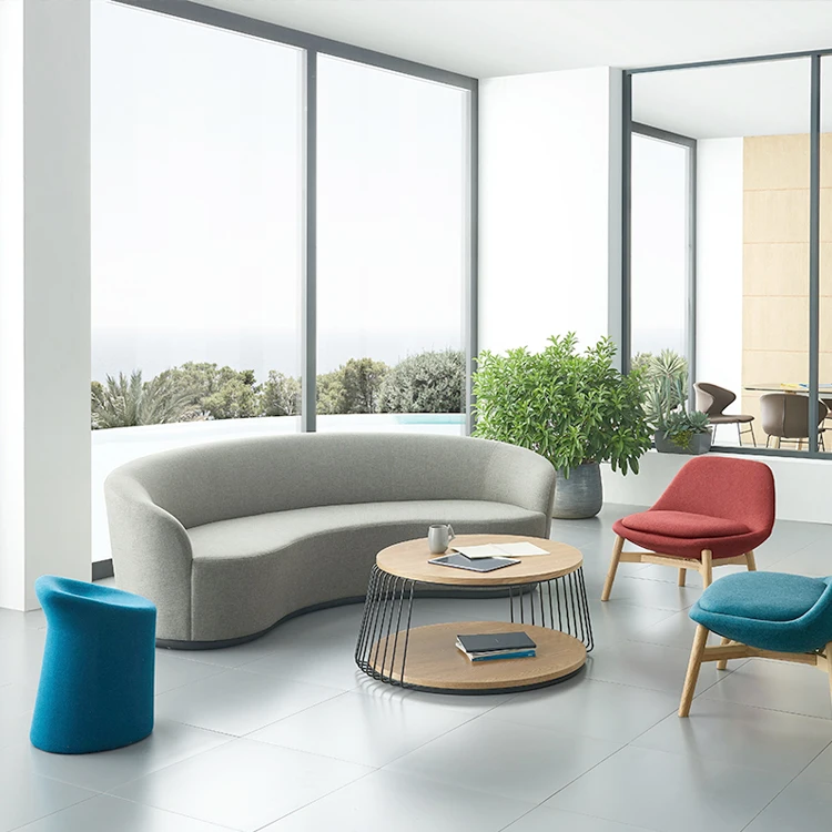 
New arrival Modern European Style home furniture sofa set Fabric Comfortable Big Lobby Sofa 