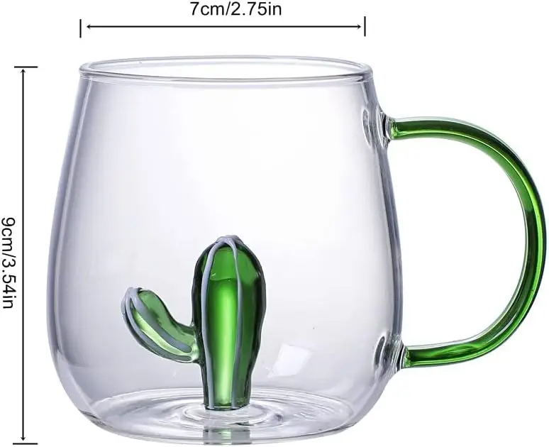 Creative Borosilicate Glass Water Cups With 3D Rose Flower Drinking Glass Mugs Cute Ice Coffee Cup Juice Drinkware With Handle