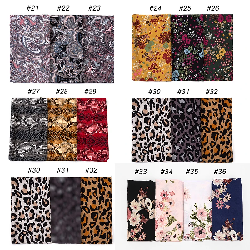 1MOQ Dropshipping New Fashion Wholesale Custom Chiffon Floral Printing Classic Paisley Headscarf Malaysia Women Scarf Hijab