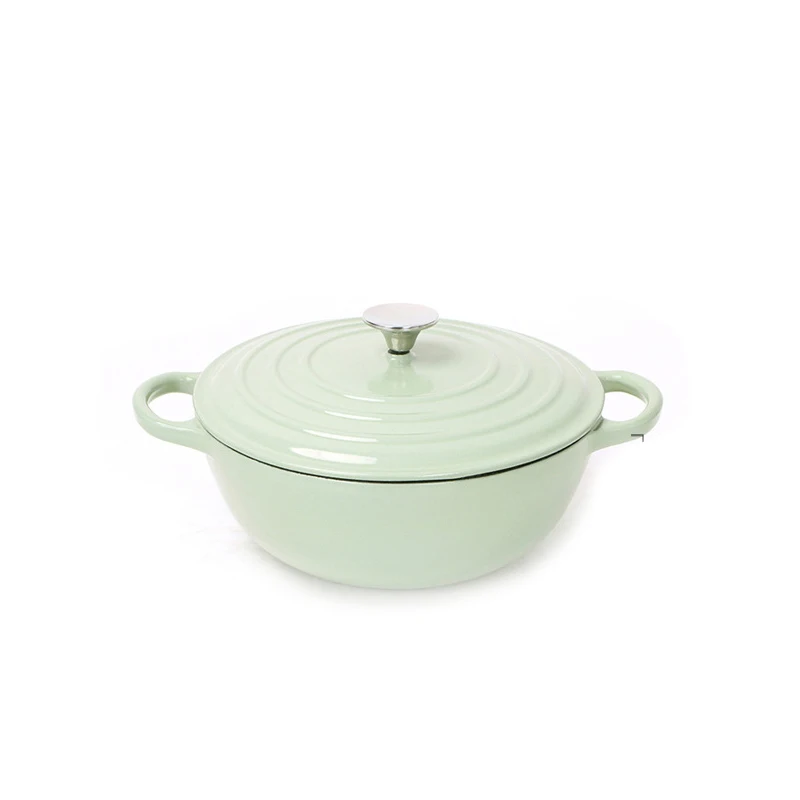 New 6 Cast Iron Enamel Pots Light Green High Color Cooking Pots and Heating Pots
