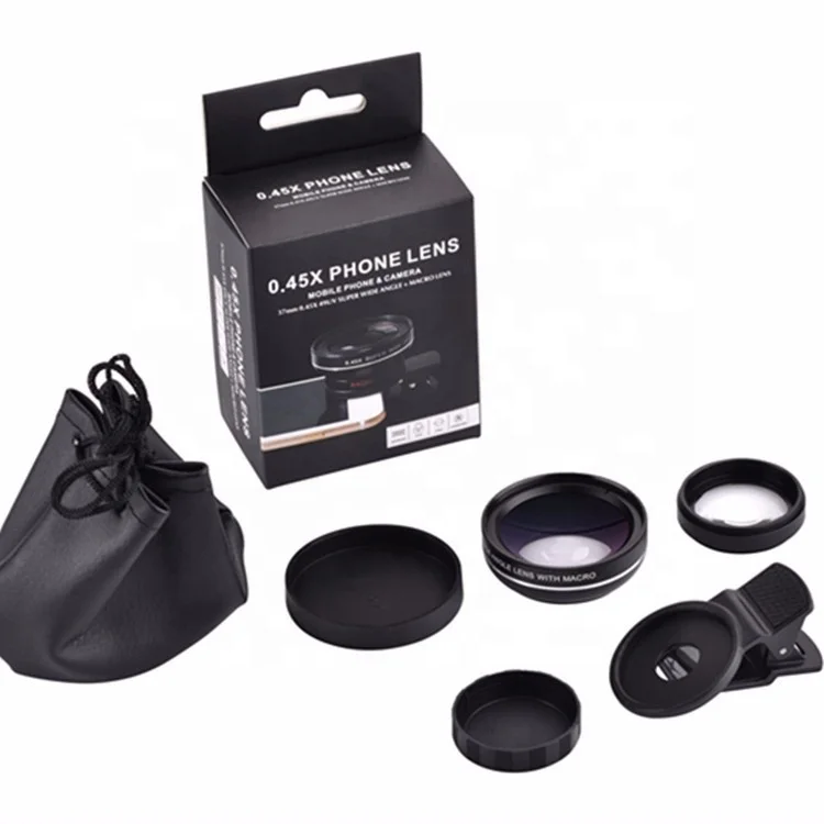 Cheap price  Mobile Phone Lens 0.45x Super Wide Angle HD Camera Lens Smartphone Camera Lens Kit For iPhone