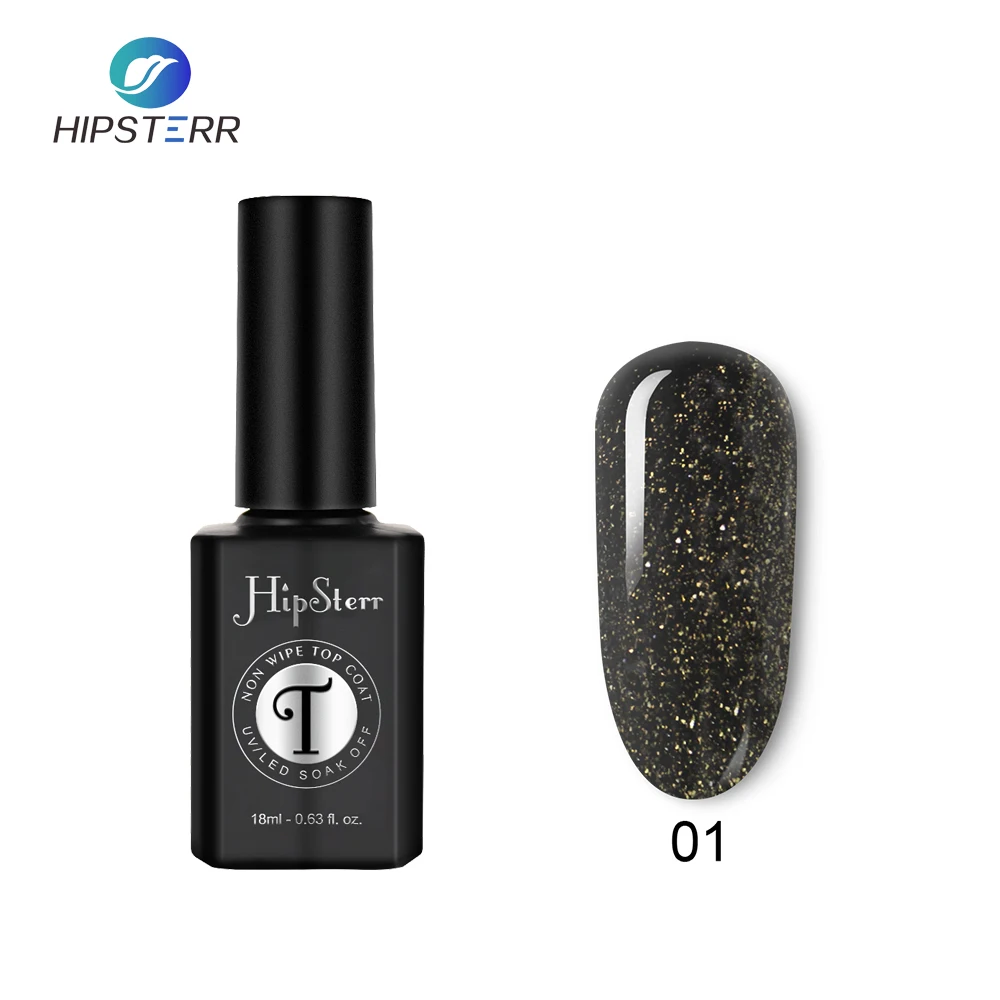 Hipsterr New Coming 18ML Shiny Shimmer Glitter Top Coat UV Gel Polish Nail Art Design