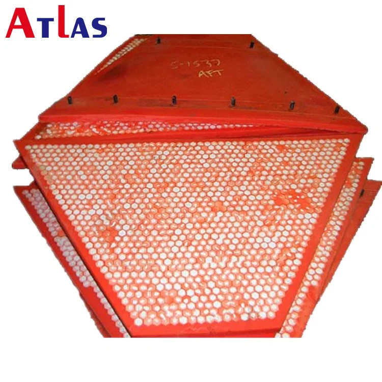 Polyurethane ceramic liner ceramic tile polyurethane brick high abrasive and impact resistant wear liner